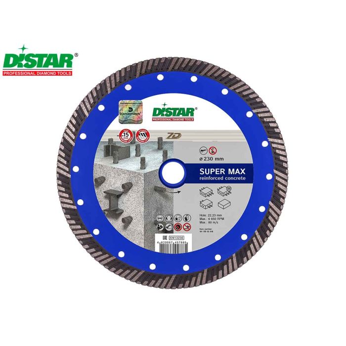 Tarcza diamentowa do cięcia betonu DISTAR Turbo Super Max 230mm